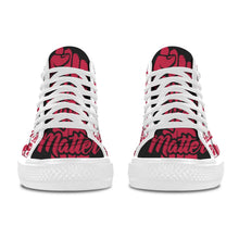#Rossolini1# Black Lives Matter 9s BT Red Fist White Bottom Women's Shoes