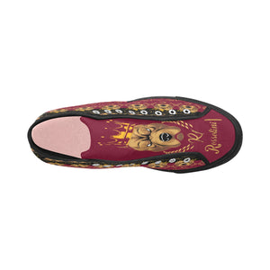 #Rossolini1# PAK Black/Candy Apple Red Tongue Black Bottom Vancouver H Women's Canvas Shoes (1013-1)