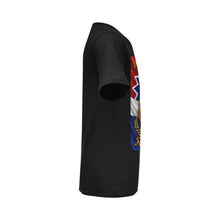 #Rossolini1#  Juneteeth R-W-B Flag- Black T-Shirt