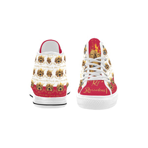 #Rossolini1# PAK White/Red Tongue Vancouver H Women's Canvas Shoes (1013-1)