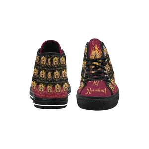 #Rossolini1# PAK Black/Candy Apple Red Tongue Black Bottom Vancouver H Men's Canvas Shoes (1013-1)