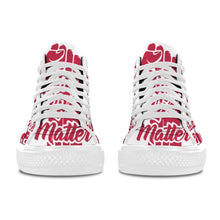 #Rossolini1# Black Lives Matter 9s Red Fist White Bottom Women's Shoes