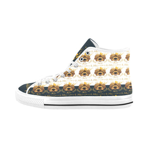 #Rossolini1# PAK White/Navy Blue Tongue Vancouver H Women's Canvas Shoes (1013-1)