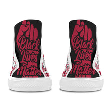 #Rossolini1# Black Lives Matter 9s BT Red Fist White Bottom Women's Shoes