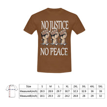 #Rossolini1# No Justice No Peace Brown T-Shirt