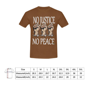 #Rossolini1# No Justice No Peace Brown T-Shirt