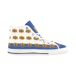 #Rossolini1# PAK White/Blue Tongue Vancouver H Women's Canvas Shoes (1013-1)