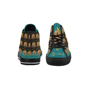 #Rossolini1# PAK Black/Kelly Green Tongue Black Bottom Vancouver H Men's Canvas Shoes (1013-1)