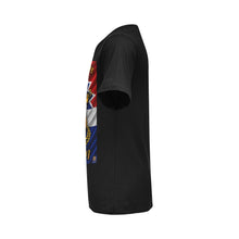 #Rossolini1#  Juneteeth R-W-B Flag- Black T-Shirt