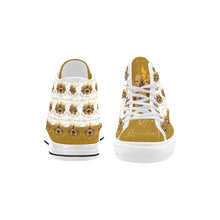 #Rossolini1# PAK White/Gold Tongue Vancouver H Women's Canvas Shoes (1013-1)