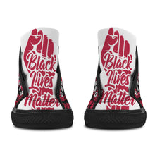 #Rossolini1# Black Lives Matter 9s WT Red Fist Black Bottom Women's Shoes