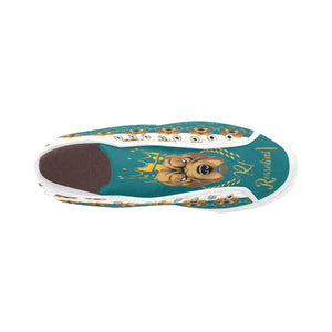 #Rossolini1# PAK White/Kelly Green Tongue Vancouver H Women's Canvas Shoes (1013-1)