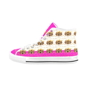 #Rossolini1# PAK White/Hot Pink Tongue Vancouver H Women's Canvas Shoes (1013-1)