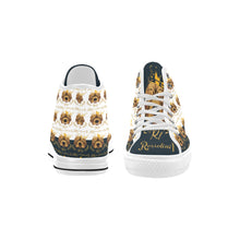 #Rossolini1# PAK White/Navy Blue Tongue Vancouver H Women's Canvas Shoes (1013-1)