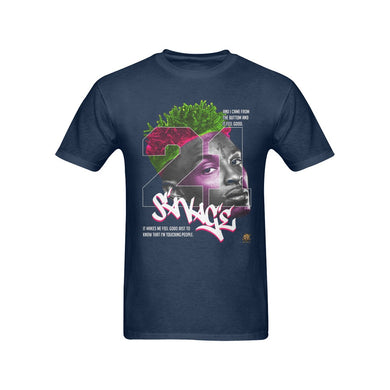 #Rossolini1# 21 Savage Navy Blue T-Shirt