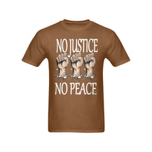 #Rossolini1# No Justice No Peace Brown T-Shirt