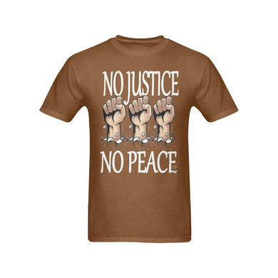 #Rossolini1# No Justice No Peace Brown T-Shirt