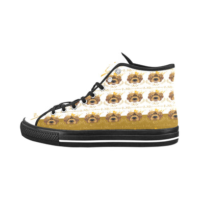 #Rossolini1# PAK White/Gold Black Bottom Vancouver H Men's Canvas Shoes (1013-1)