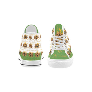 #Rossolini1# PAK White/Green Tongue Vancouver H Women's Canvas Shoes (1013-1)
