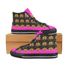 #Rossolini1# PAK Black/Hot Pink Tongue Black Bottom Vancouver H Men's Canvas Shoes (1013-1)
