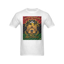 #Rossolini1#  Juneteeth R-B-G Flag- White T-Shirt