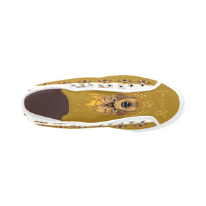 #Rossolini1# PAK White/Gold Tongue Vancouver H Women's Canvas Shoes (1013-1)