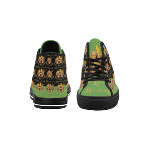 #Rossolini1# PAK Black/Green Tongue Black Bottom Vancouver H Women's Canvas Shoes (1013-1)