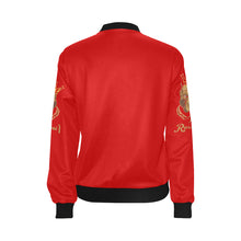 #MASKOFF# Red Bomber Jacket for Women (Model H36)