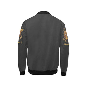 #MASKOFF#Dark Charcoal Kids' Bomber Jacket (Model H40)