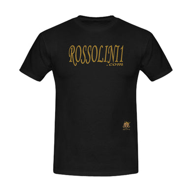 #Rossolini1.com# Gold Writing Black Men's T-Shirt