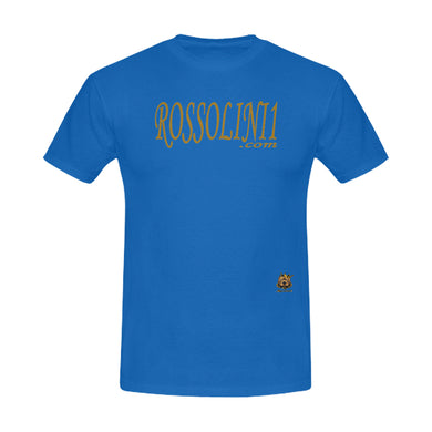 #Rossolini1.com# Gold Writing Blue Men's T-Shirt
