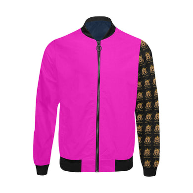#Rossolini1# All Left Hot Pink All Over Print Bomber Jacket for Men (Model H31)