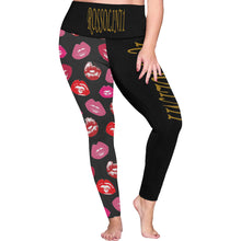 #Rossolini1# TheName LIPS Plus Size High Waist Leggings (Model L44)