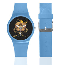 #Rossolini1# Blue Unisex Round Rubber Sport Watch(Model 314)