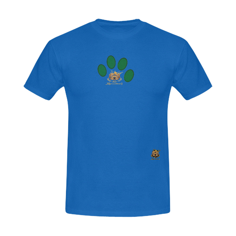 #MARKEDFORLIFE# Green Paw Blue Men's T-Shirt