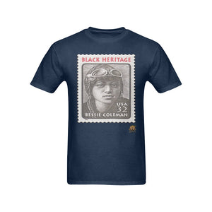 #Stamped# Bessie Coleman Navy Blue T-Shirt