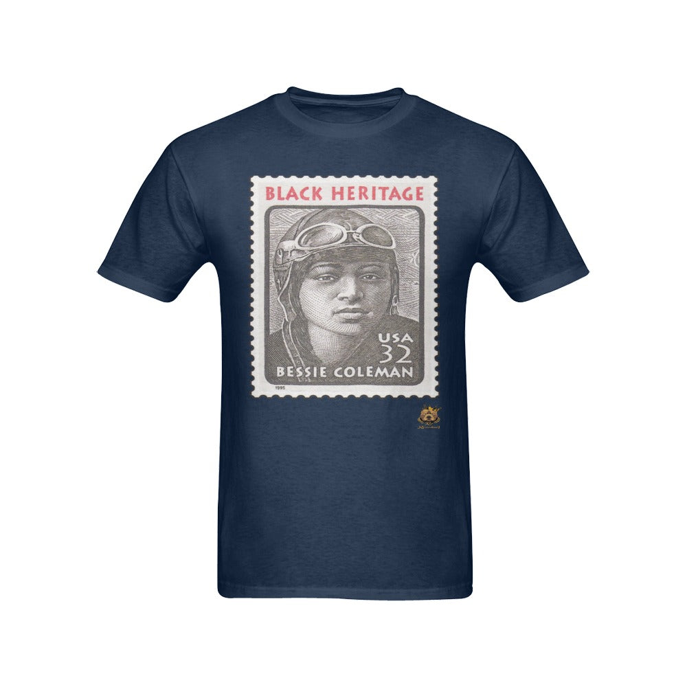 #Stamped# Bessie Coleman Navy Blue T-Shirt
