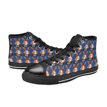 #BLM# Rabbit Blue High Top Canvas Shoes for Kid (Model 017)