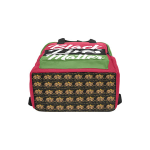 #Rossolini1# Black Lives Matter Red/Green 2 Twin Handle Backpack (Model 1732)