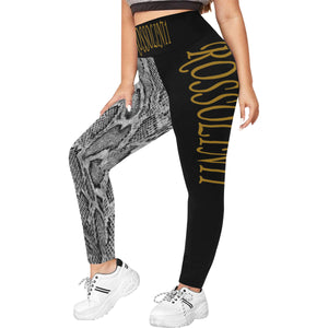 #Rossolini1# TheName SnakeSkin IMG Plus Size High Waist Leggings (Model L44)