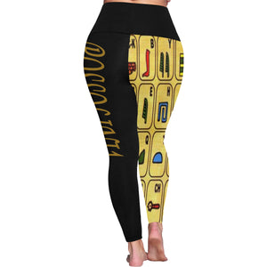 #Rossolini1# TheName HIEROGLYPHIC ALPHABET Plus Size High Waist Leggings (Model L44)