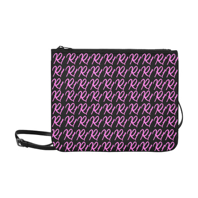 #R1# Pink Writing Slim Clutch Bag (Model 1668)