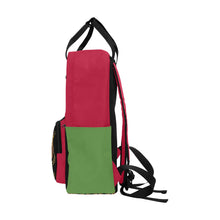 #Rossolini1# Red/Black/Green 2 Twin Handle Backpack (Model 1732)