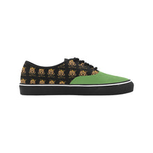 #Rossolini1# Grass Green Classic Women's Canvas Low Top Shoes/Large (Model E001-4)