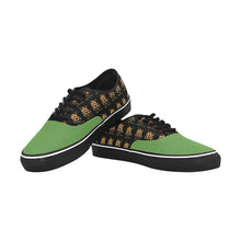 #Rossolini1# Grass Green Classic Women's Canvas Low Top Shoes/Large (Model E001-4)