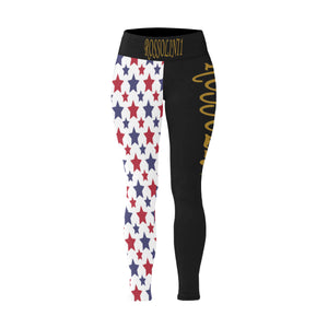 #Rossolini1# TheName Stars Plus Size High Waist Leggings (Model L44)
