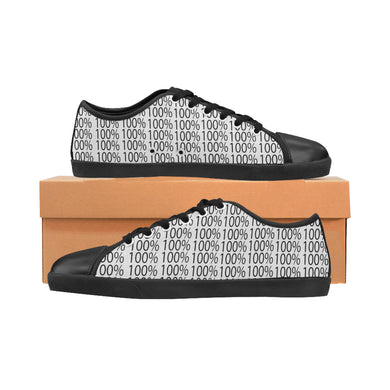 #Rossolini1# 100% Black Writing Canvas Shoes for Women/Large Size (Model 016)
