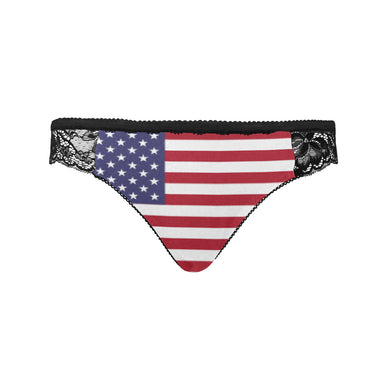 #FREEDOM# Black Women's Lace Panty (Model L41)