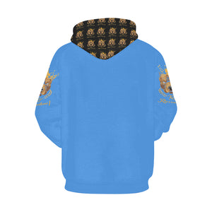 #MASK OFF# Blue Hoodie for Women (Model H13)