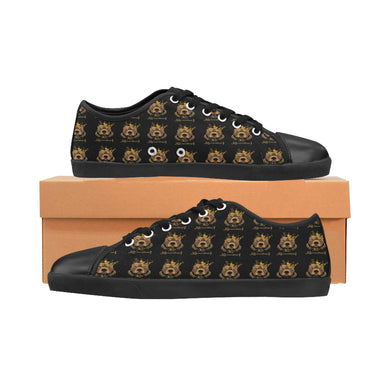#Rossolini1# 2 Low Black Canvas Shoes for Women/Large Size (Model 016)